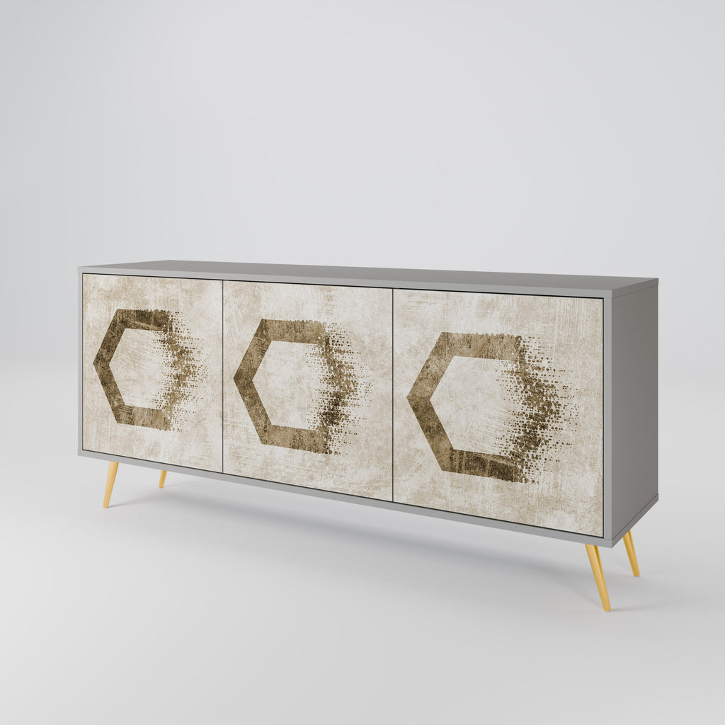 HEXAGONAL SHAPES Sideboard mit 3 Türen in Grau