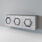HEXAGONAL FIGURES Sideboard mit 3 Türen in Grau