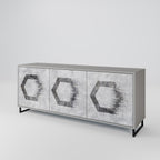 HEXAGONAL FIGURES Sideboard mit 3 Türen in Grau