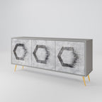 HEXAGONAL FIGURES Sideboard mit 3 Türen in Grau