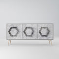 HEXAGONAL FIGURES Sideboard mit 3 Türen in Grau