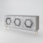 HEXAGONAL FIGURES Sideboard mit 3 Türen in Grau