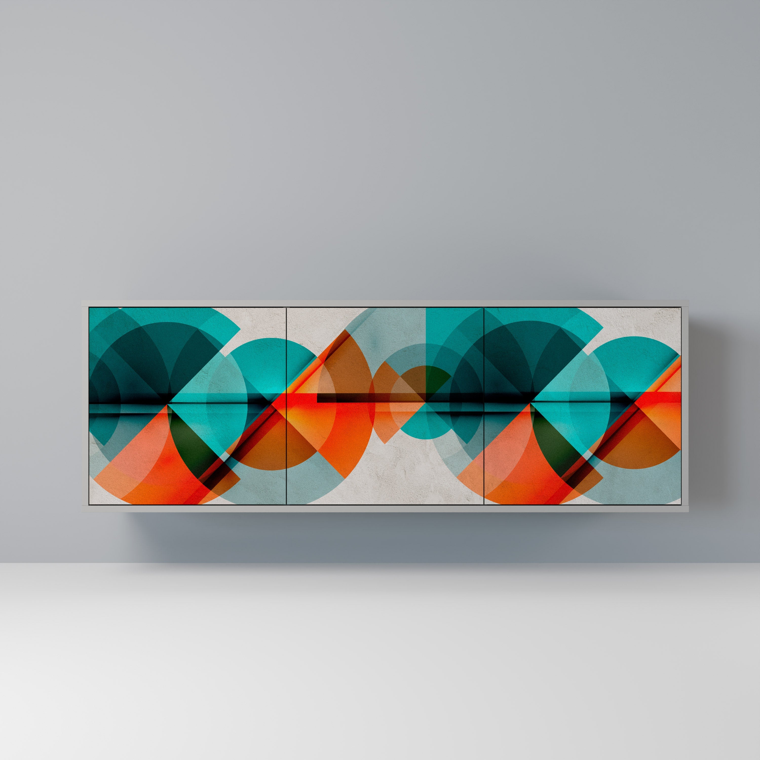 CIRCULAR RHAPSODY Sideboard mit 3 Türen in Grau