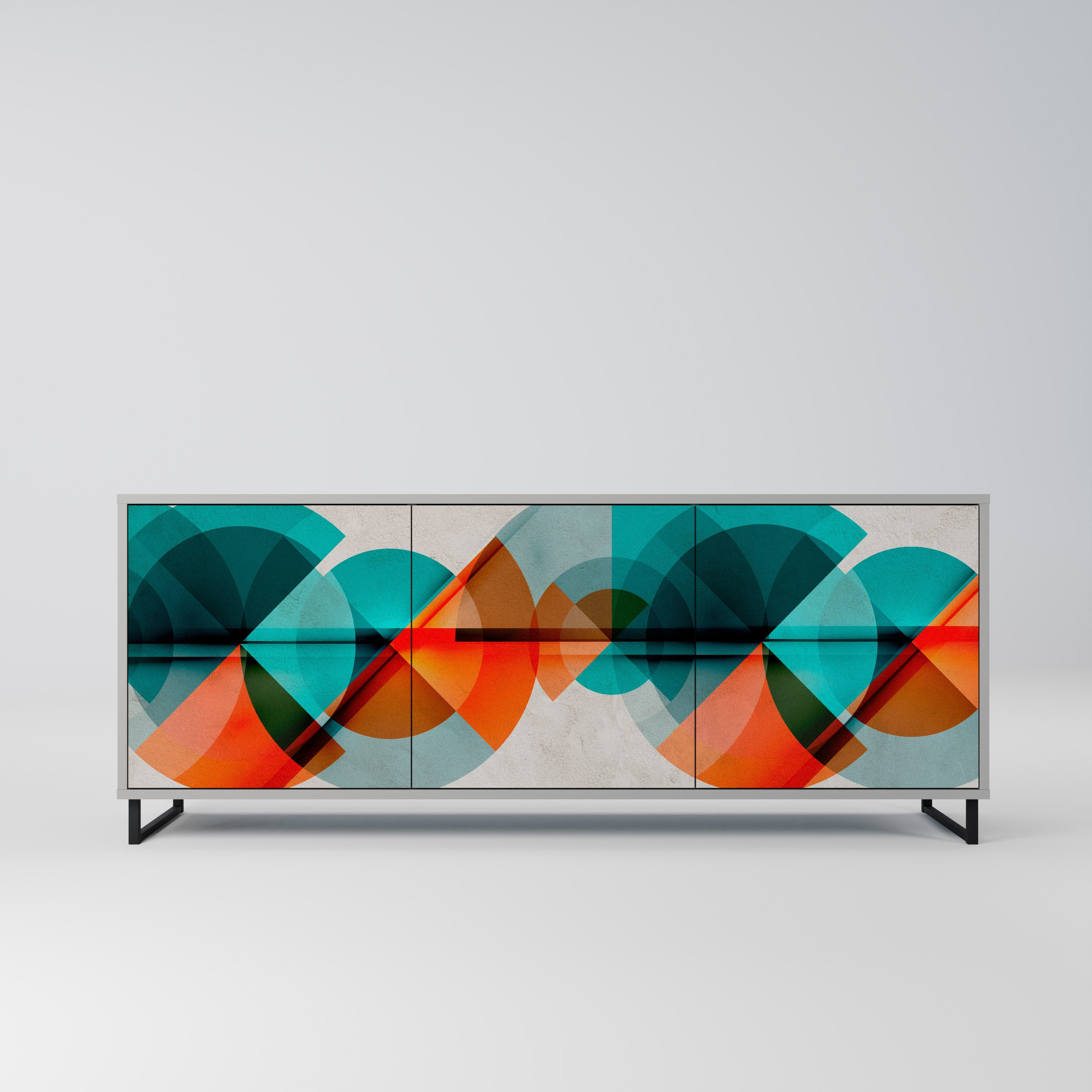 CIRCULAR RHAPSODY Sideboard mit 3 Türen in Grau