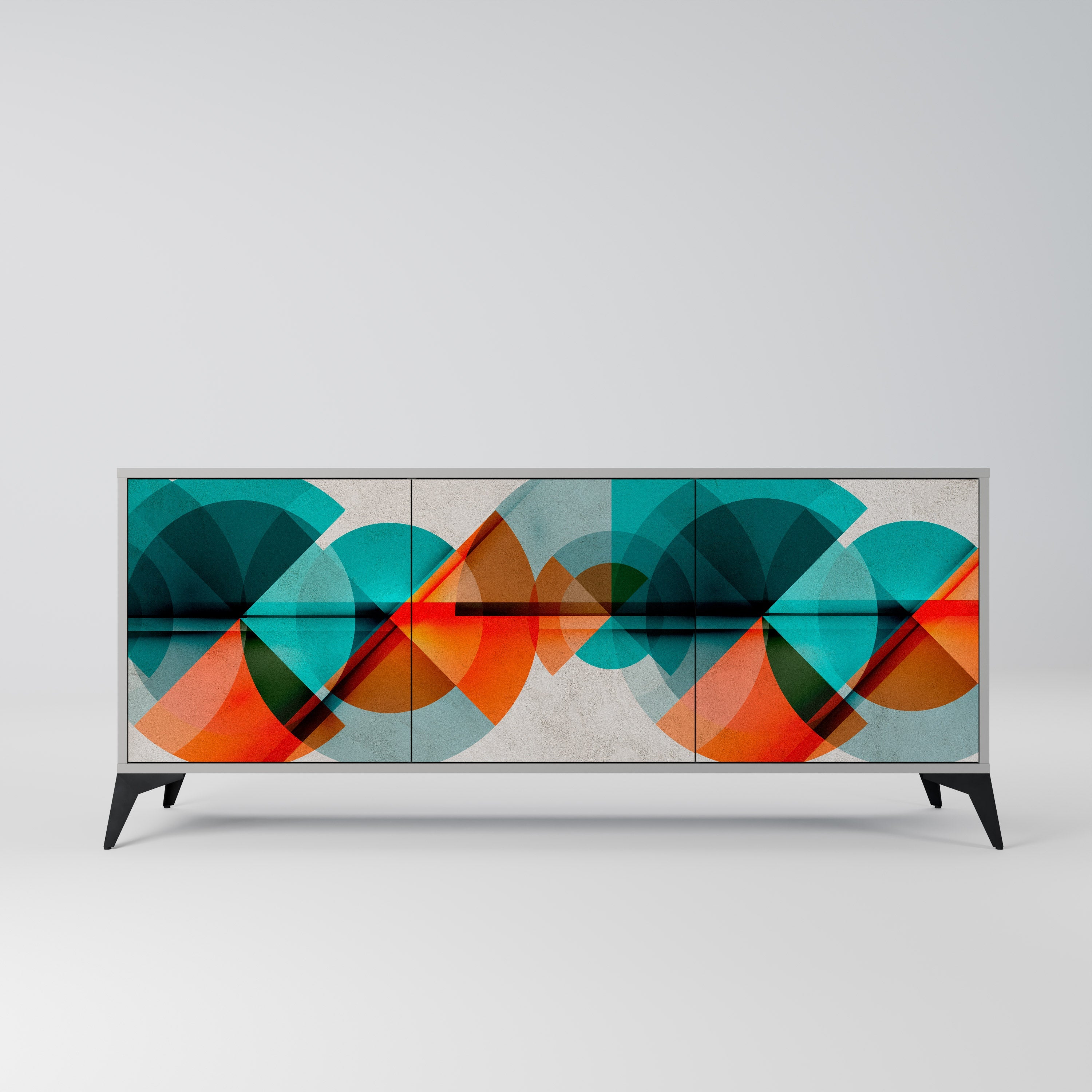 CIRCULAR RHAPSODY Sideboard mit 3 Türen in Grau