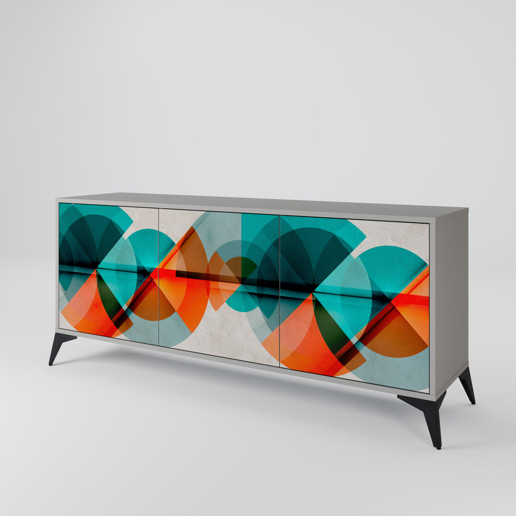 CIRCULAR RHAPSODY Sideboard mit 3 Türen in Grau