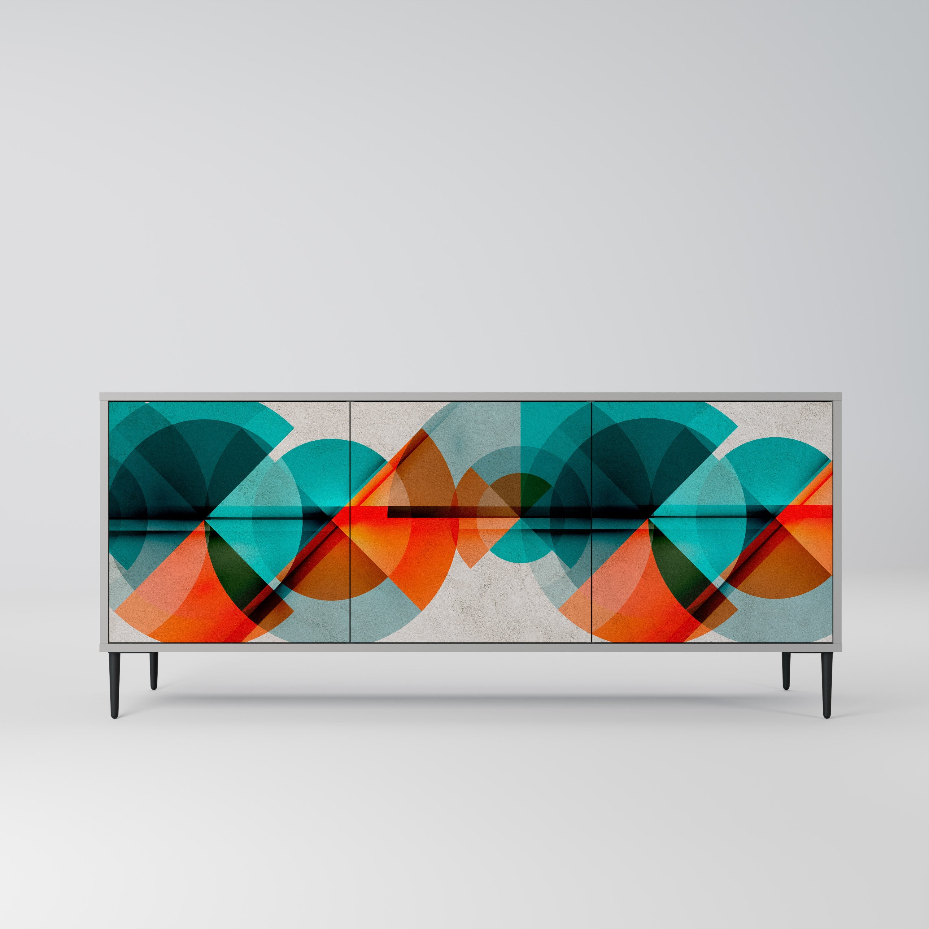 CIRCULAR RHAPSODY Sideboard mit 3 Türen in Grau
