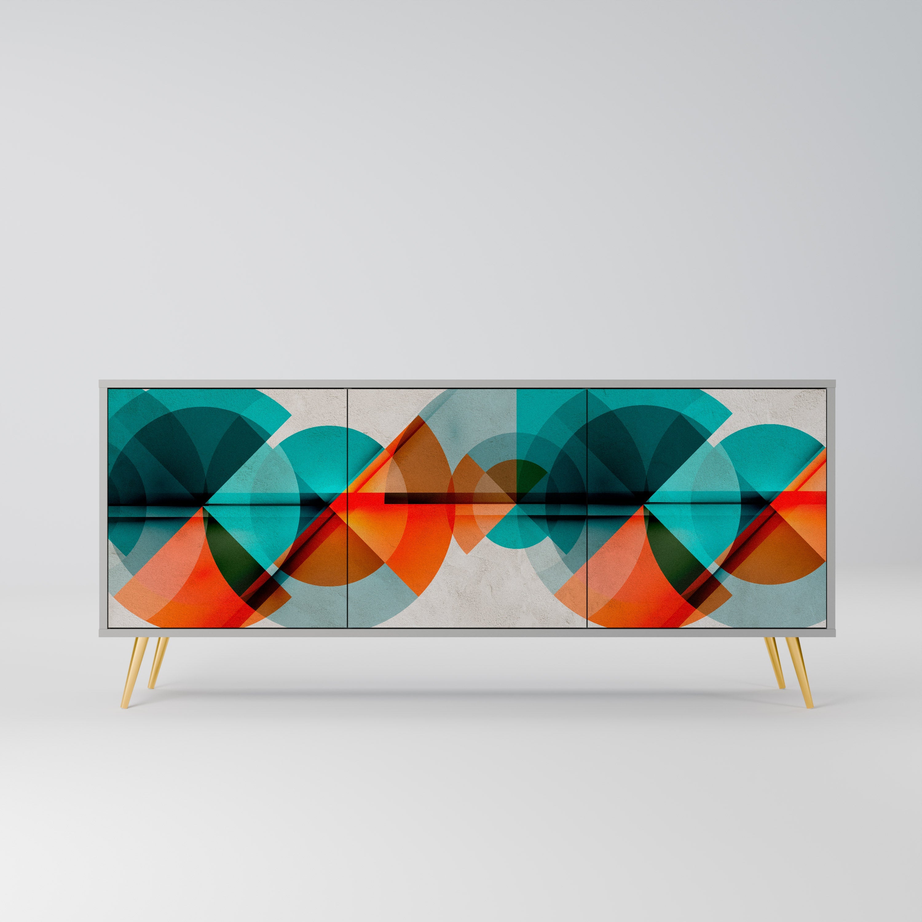 CIRCULAR RHAPSODY Sideboard mit 3 Türen in Grau