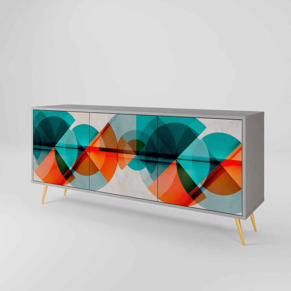 CIRCULAR RHAPSODY Sideboard mit 3 Türen in Grau