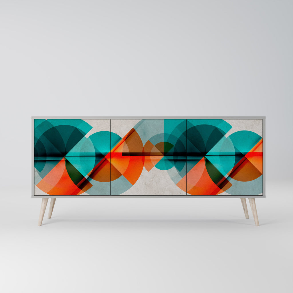 CIRCULAR RHAPSODY Sideboard mit 3 Türen in Grau