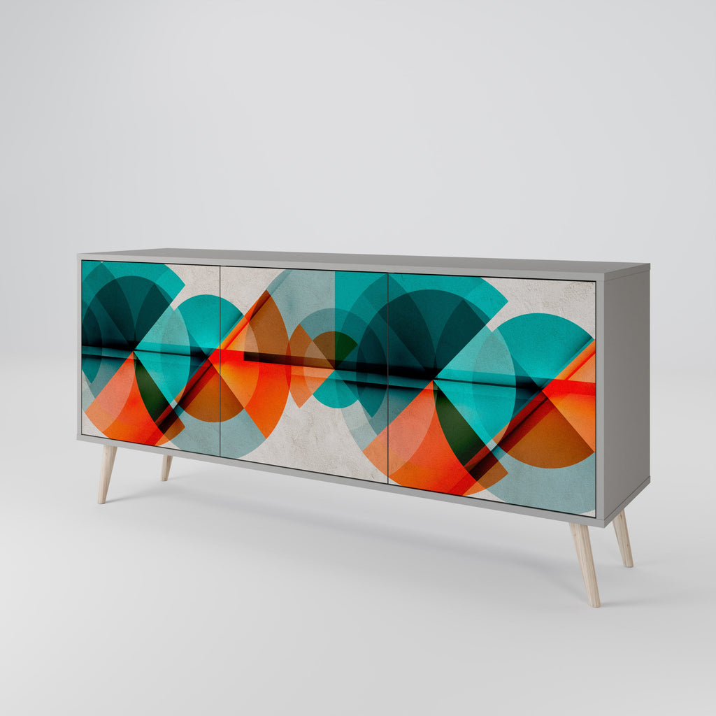 CIRCULAR RHAPSODY Sideboard mit 3 Türen in Grau