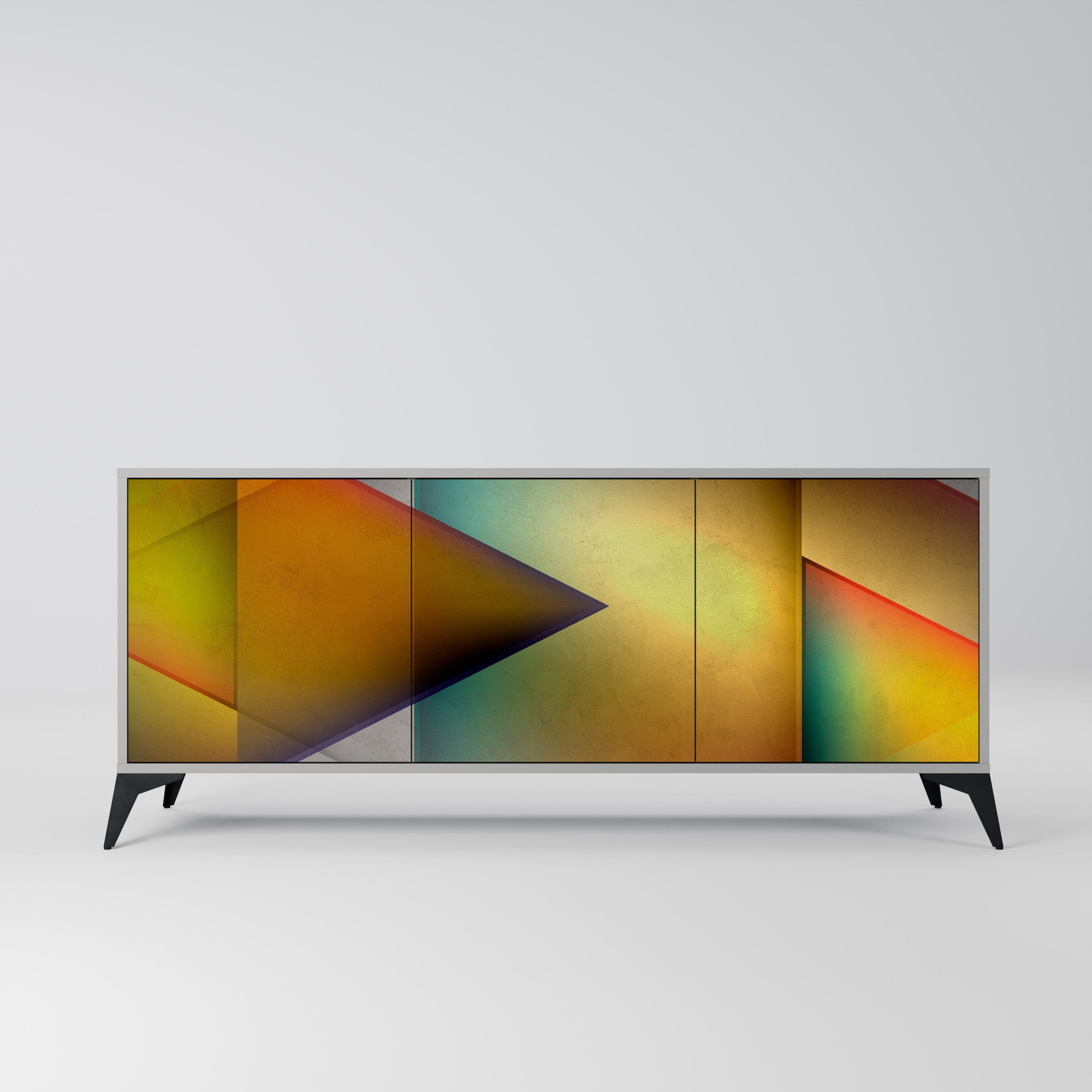 PIERCING SHARPNESS Sideboard mit 3 Türen in Grau