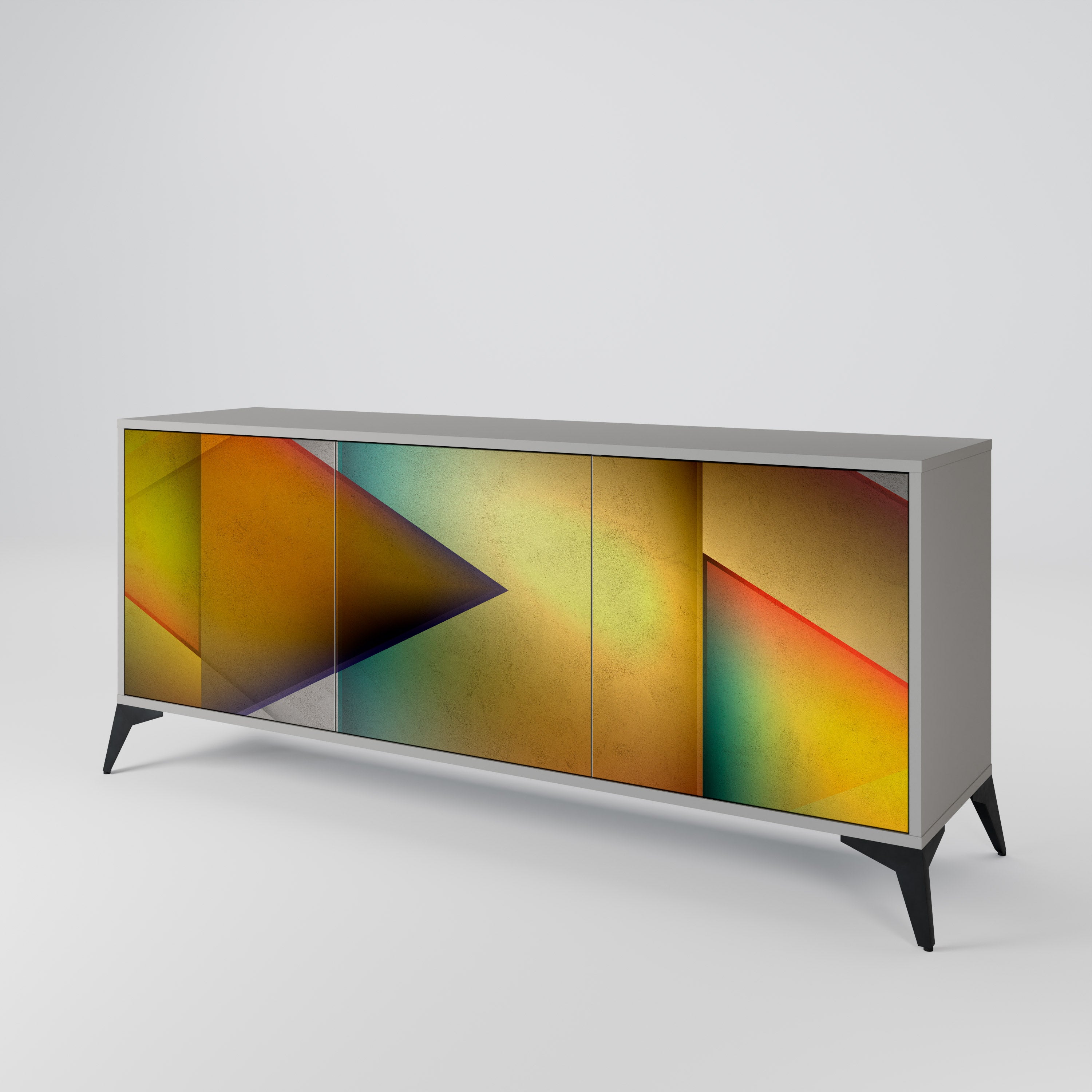 PIERCING SHARPNESS Sideboard mit 3 Türen in Grau