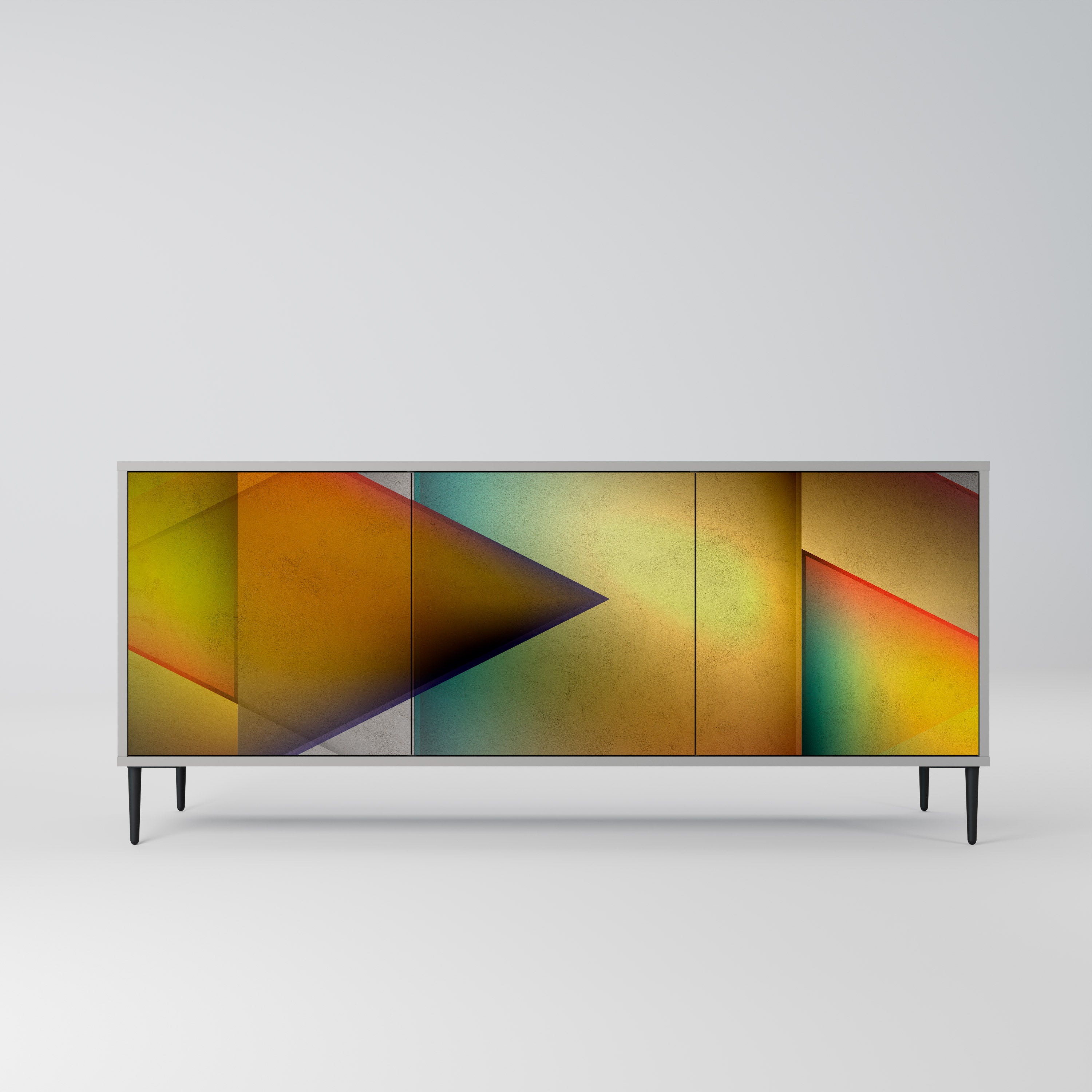 PIERCING SHARPNESS Sideboard mit 3 Türen in Grau