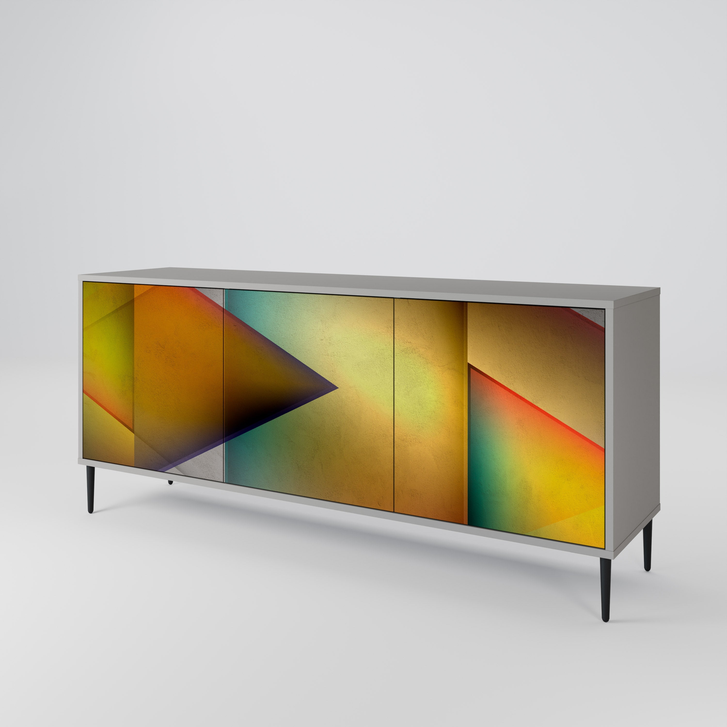 PIERCING SHARPNESS Sideboard mit 3 Türen in Grau
