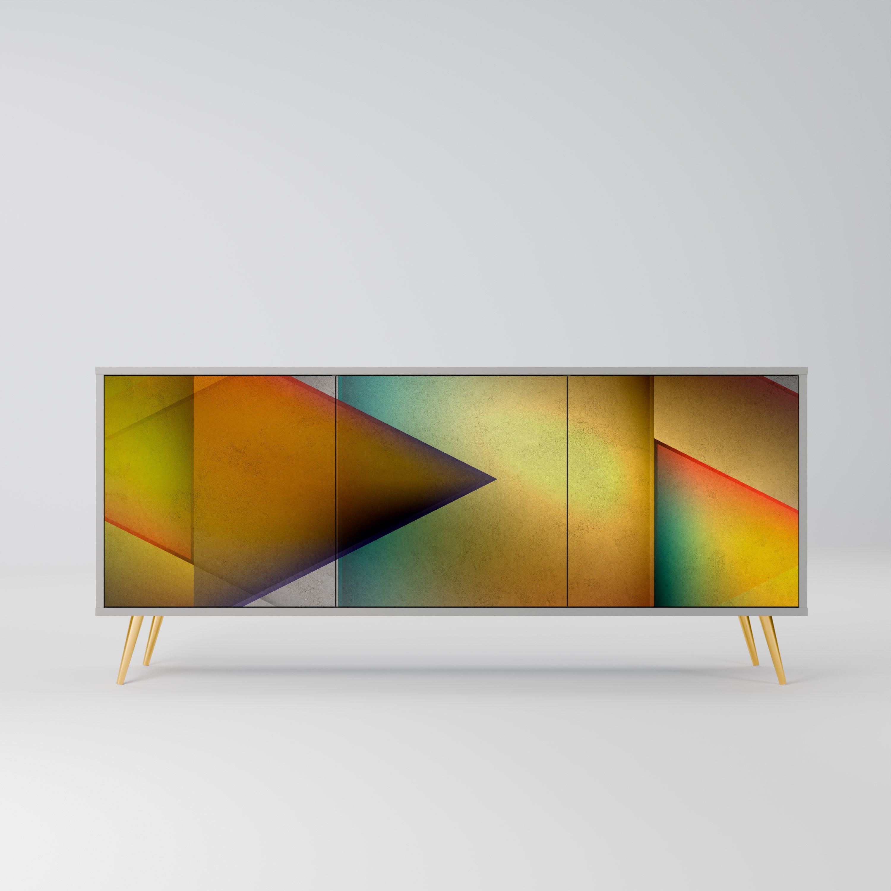 PIERCING SHARPNESS Sideboard mit 3 Türen in Grau