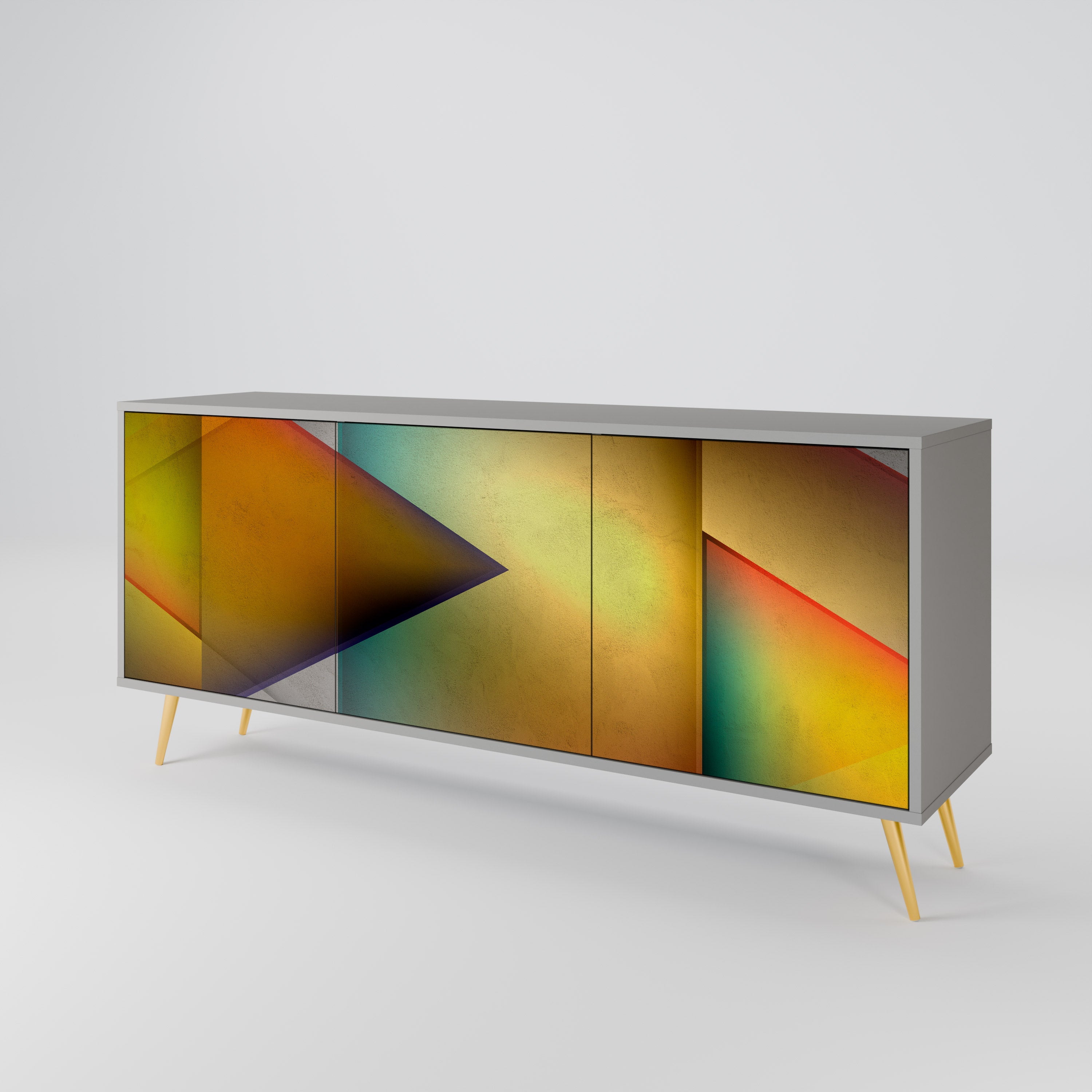 PIERCING SHARPNESS Sideboard mit 3 Türen in Grau