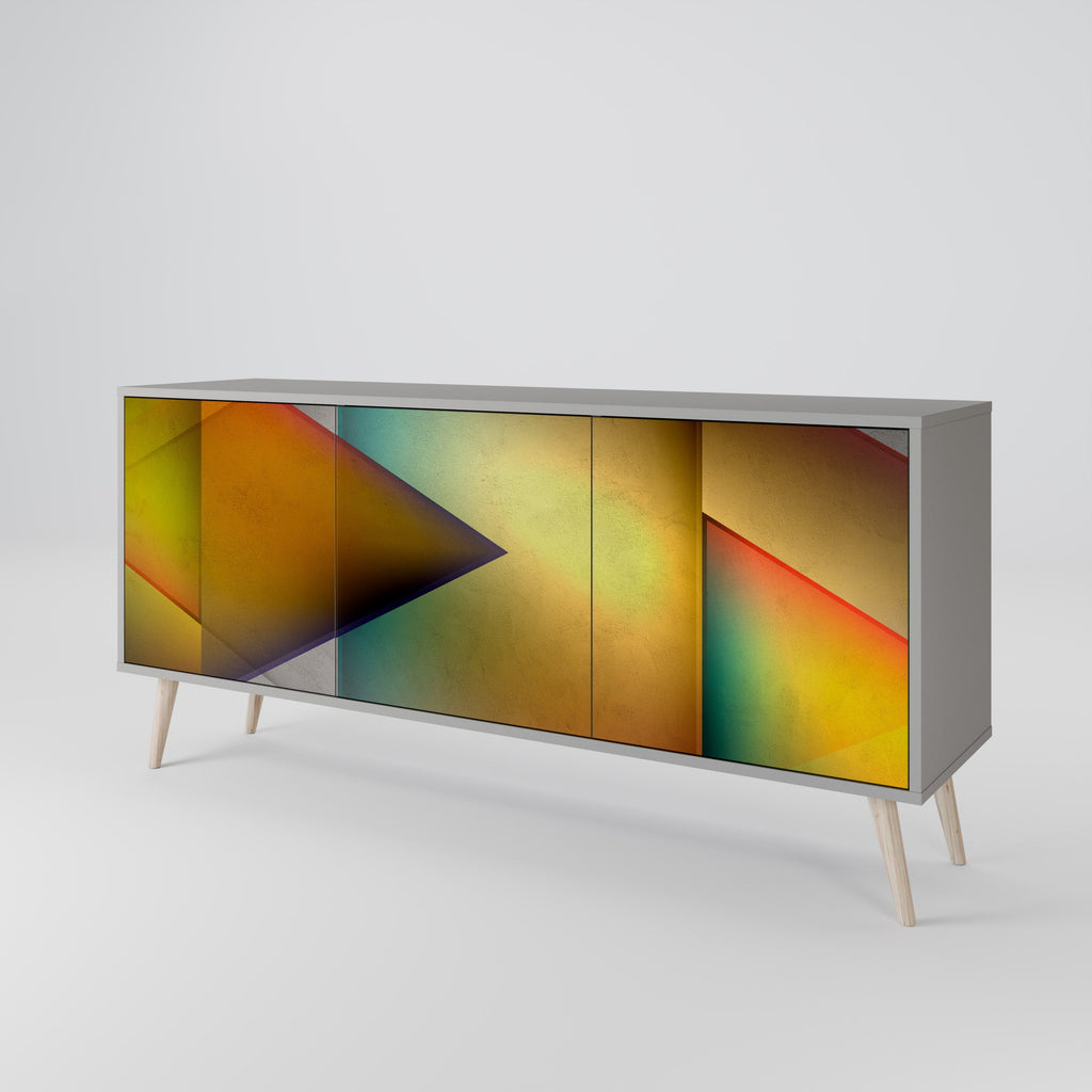 PIERCING SHARPNESS 3-Door Sideboard in Grey Finish