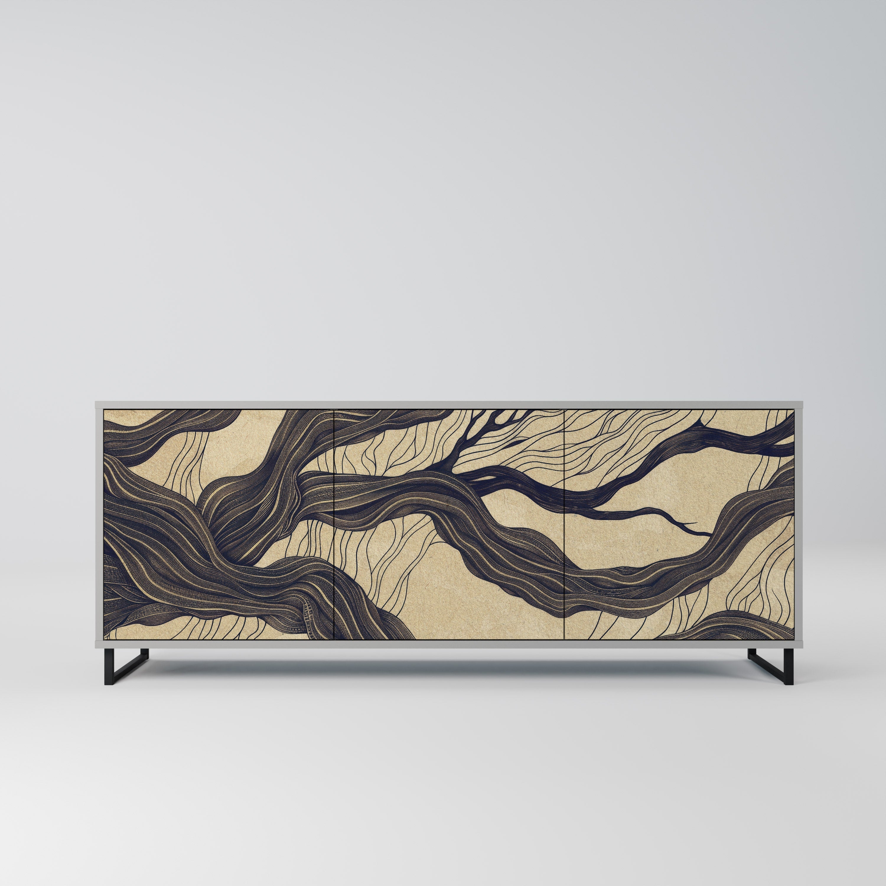 UNIFIED FRAGMENTS Sideboard mit 3 Türen in Grau