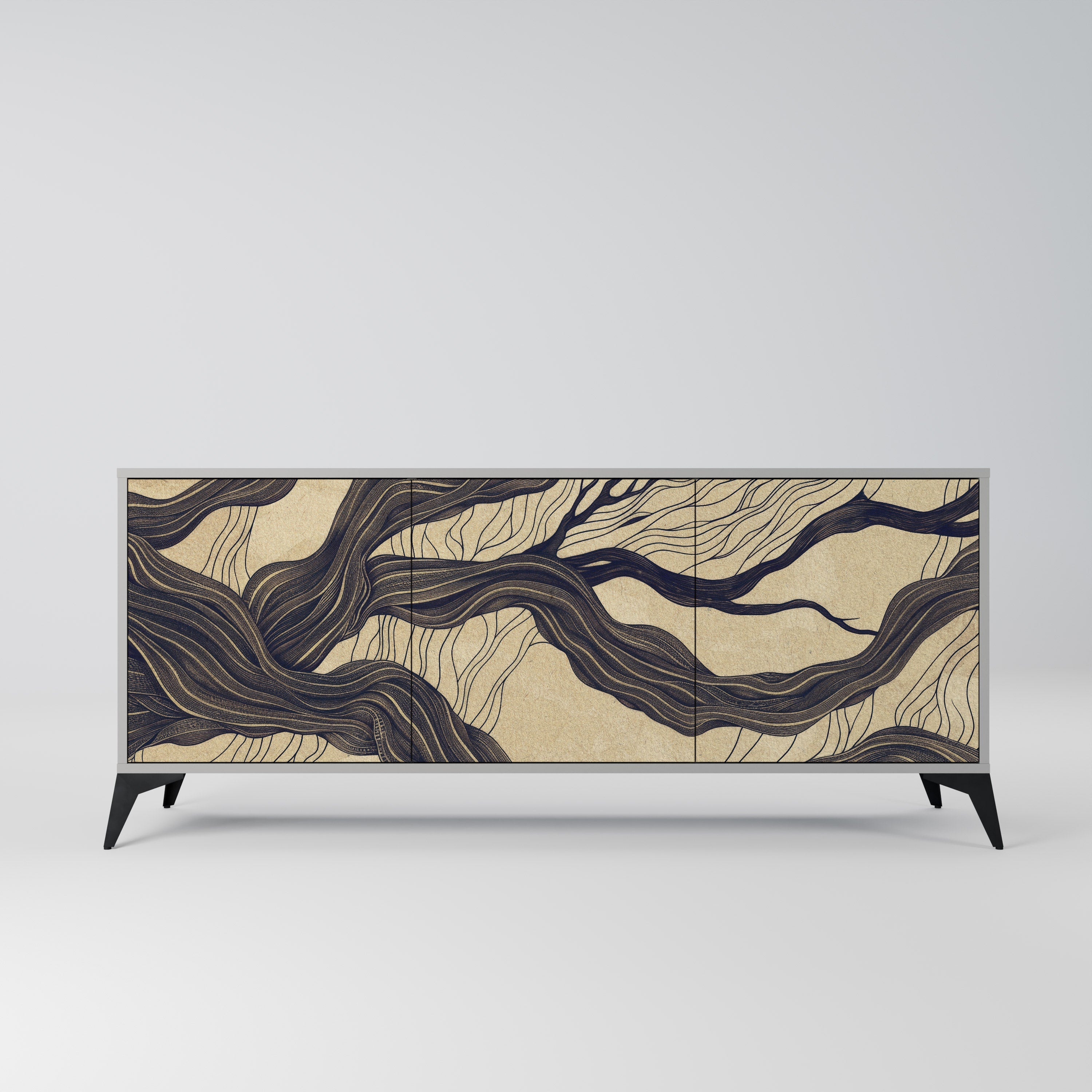 UNIFIED FRAGMENTS Sideboard mit 3 Türen in Grau