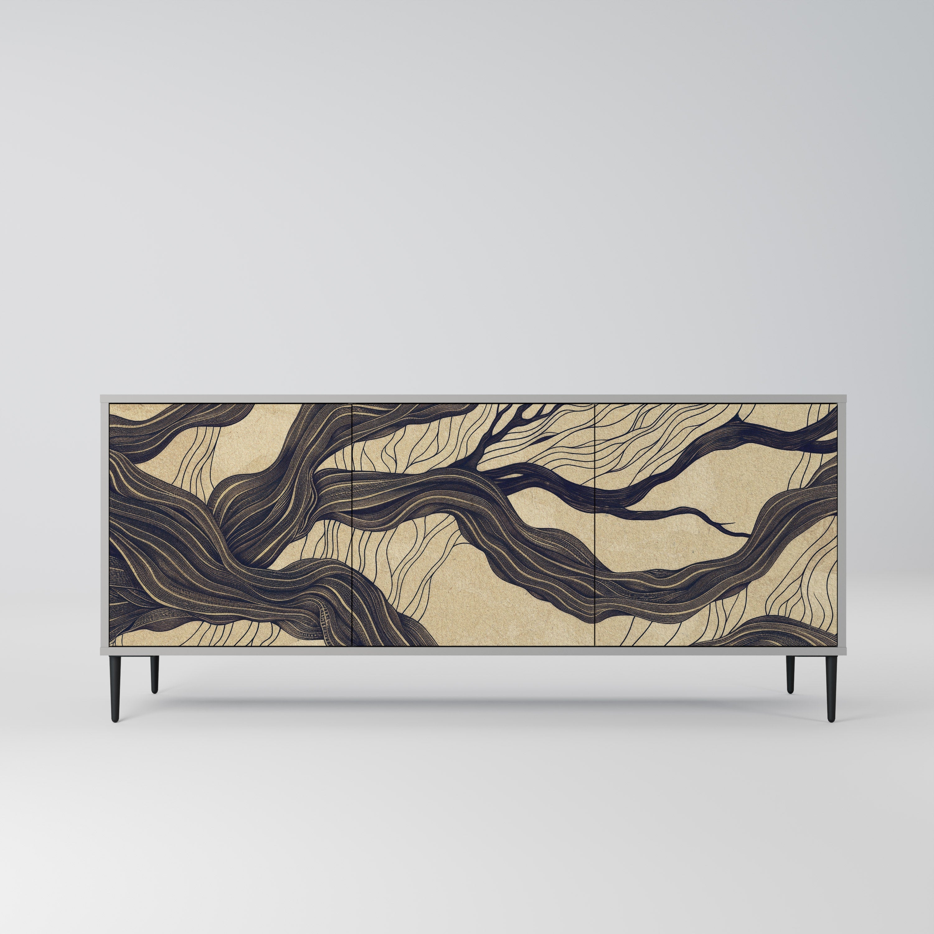 UNIFIED FRAGMENTS Sideboard mit 3 Türen in Grau