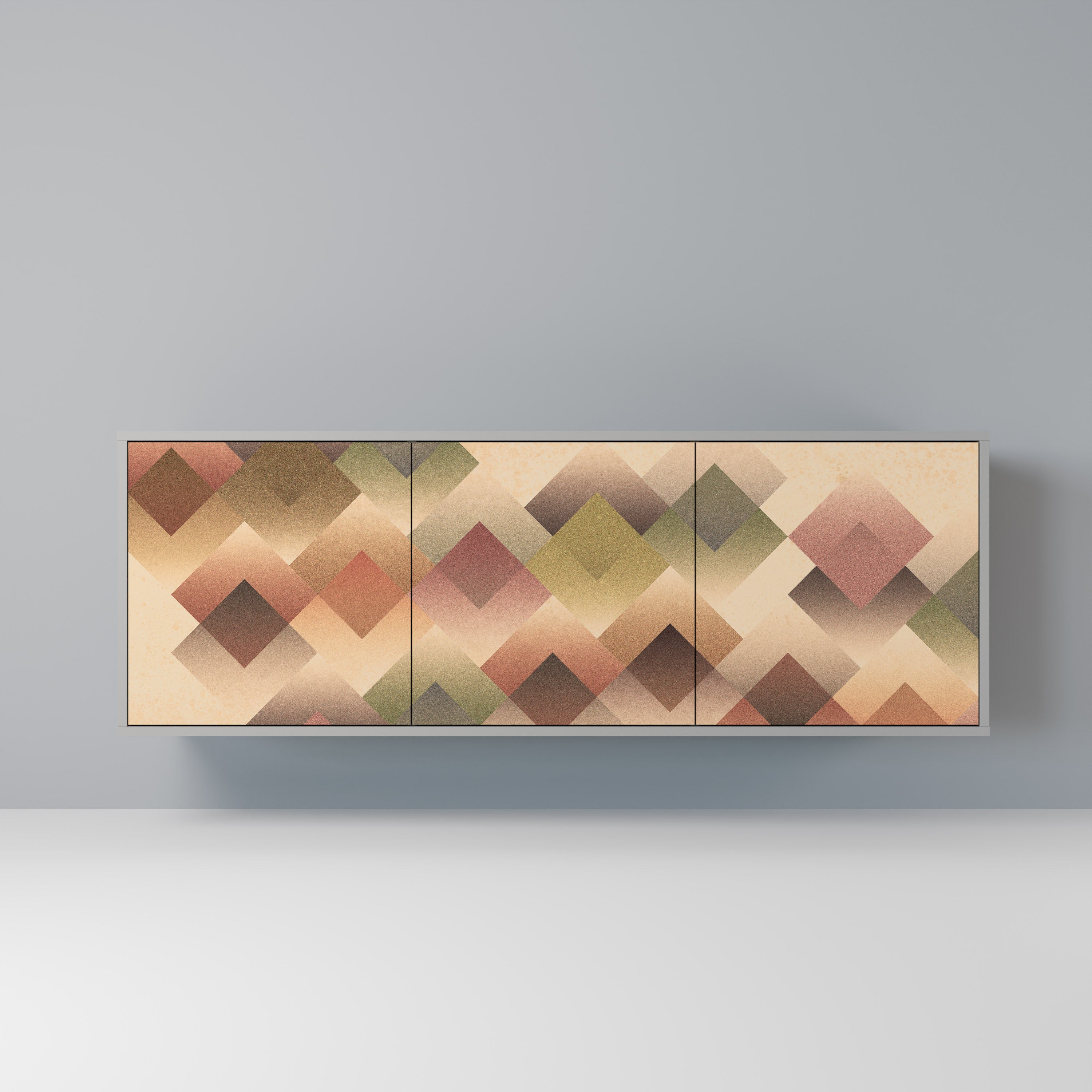 GEOMETRIC FUSION Sideboard mit 3 Türen in Grau