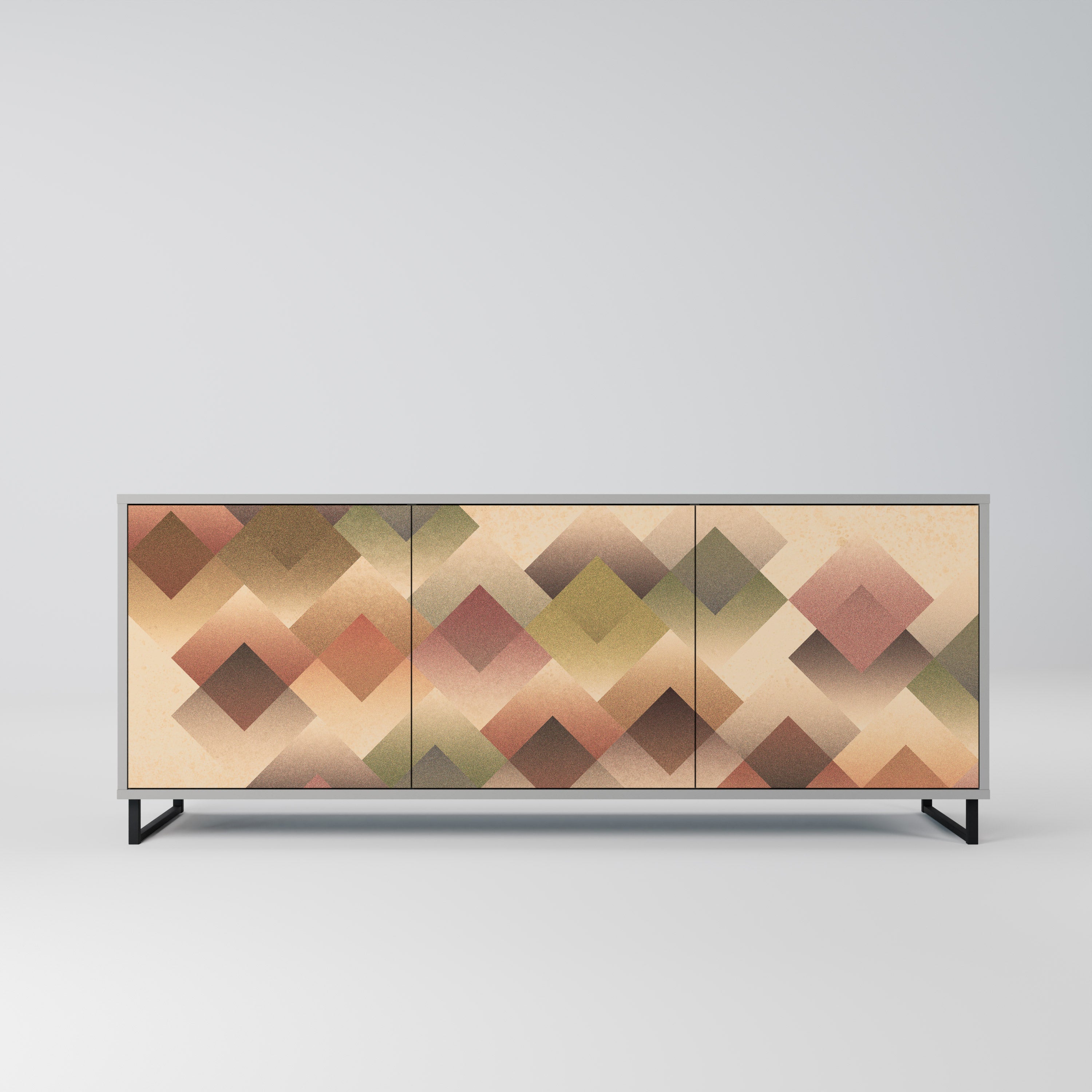 GEOMETRIC FUSION Sideboard mit 3 Türen in Grau