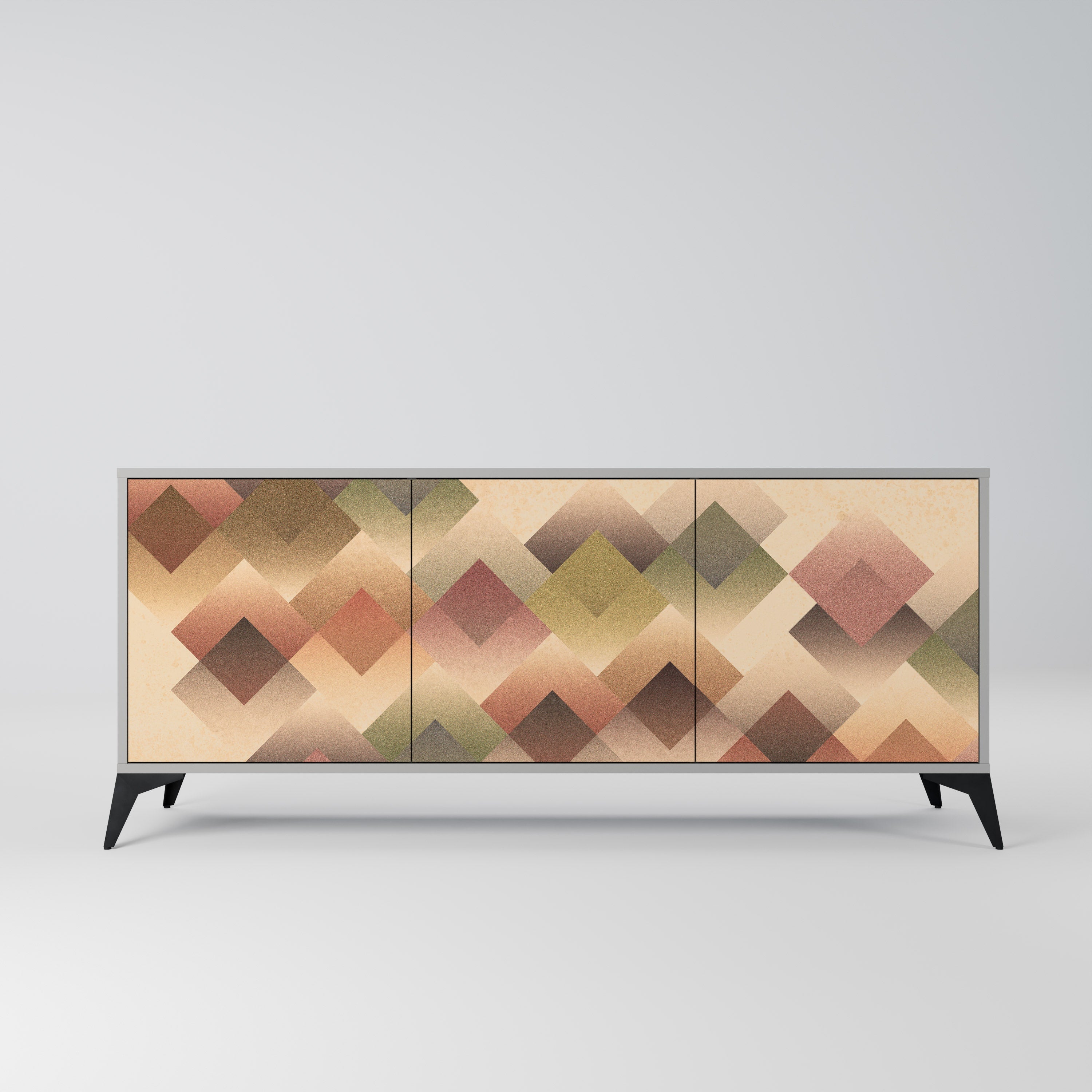 GEOMETRIC FUSION Sideboard mit 3 Türen in Grau