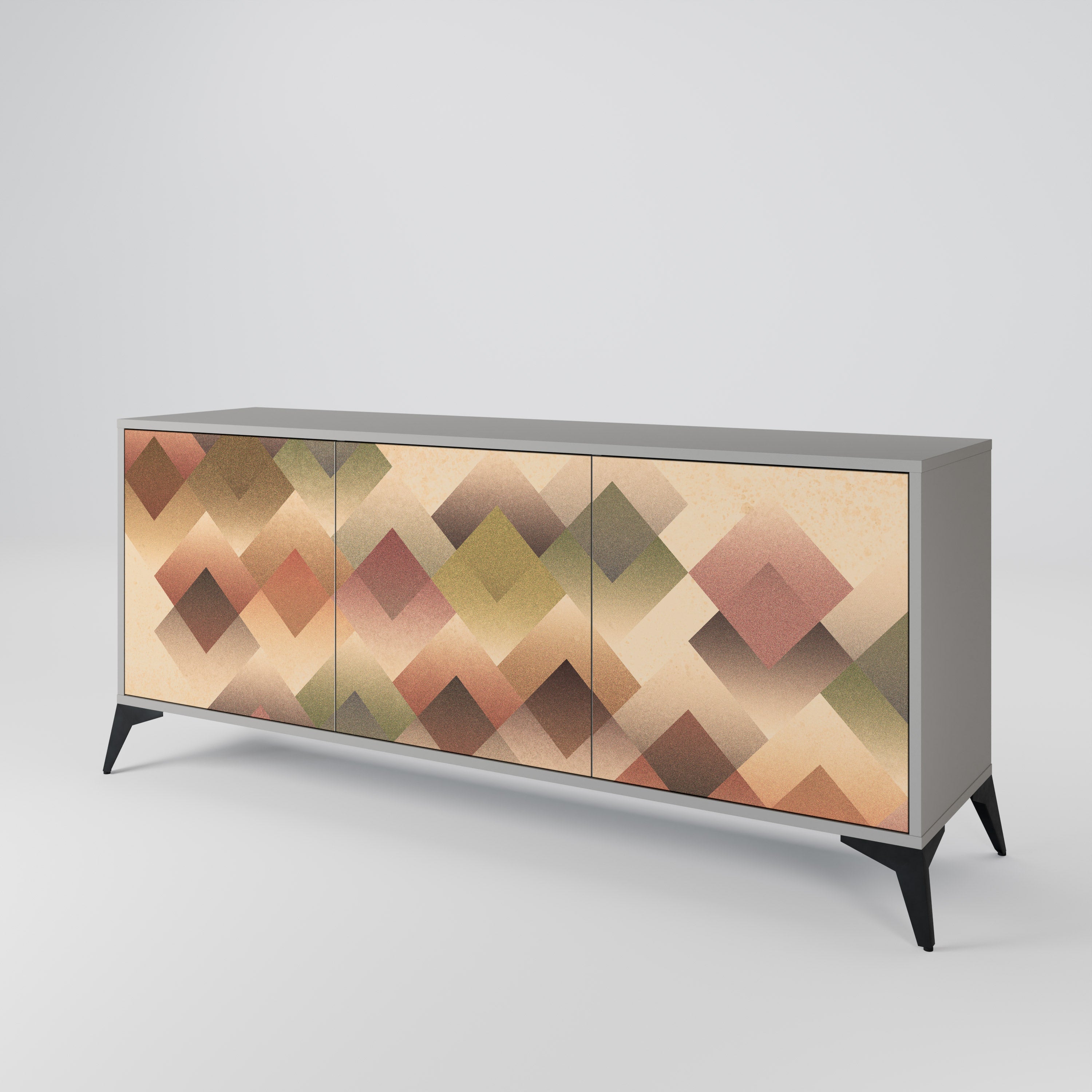 GEOMETRIC FUSION Sideboard mit 3 Türen in Grau