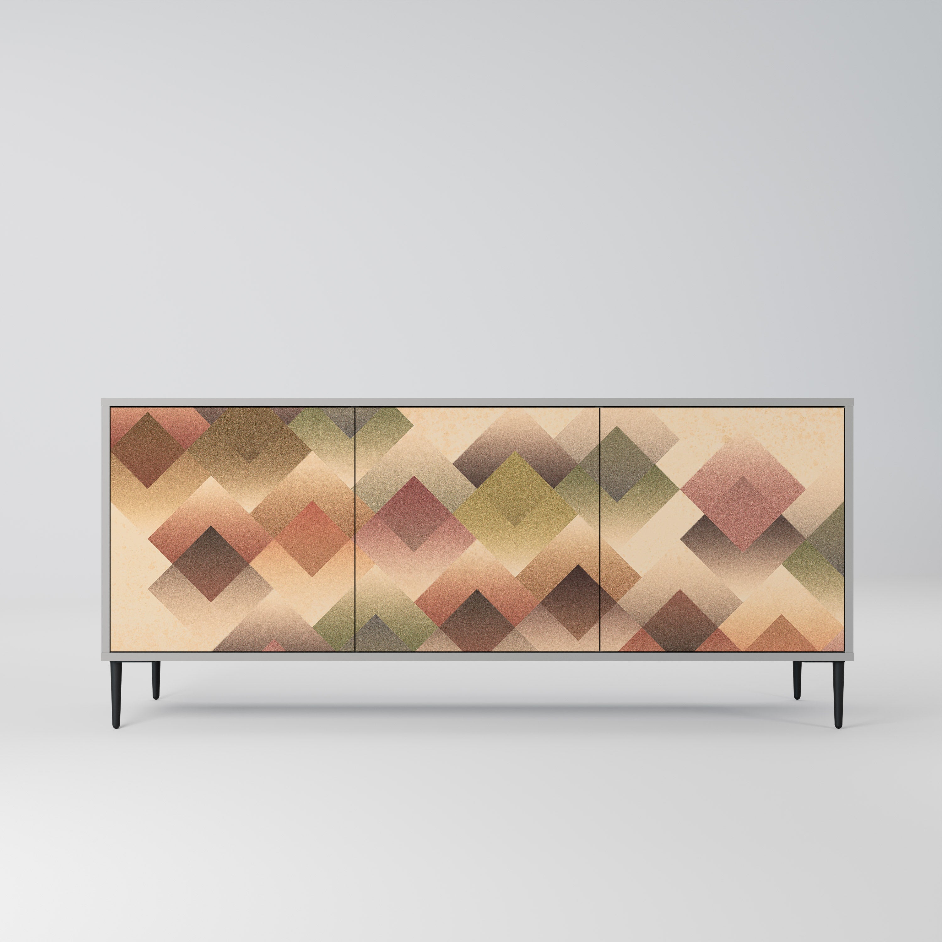 GEOMETRIC FUSION Sideboard mit 3 Türen in Grau