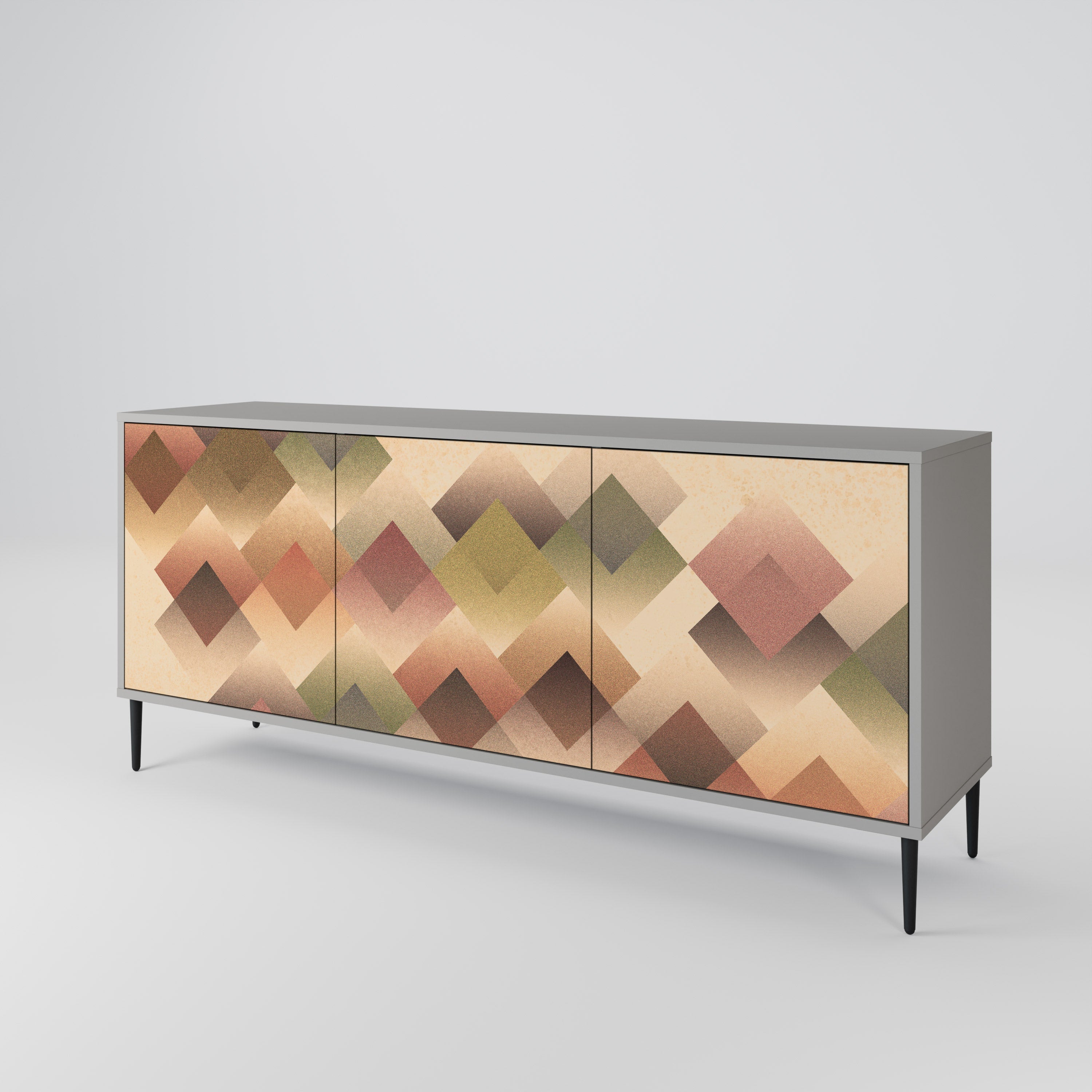 GEOMETRIC FUSION Sideboard mit 3 Türen in Grau