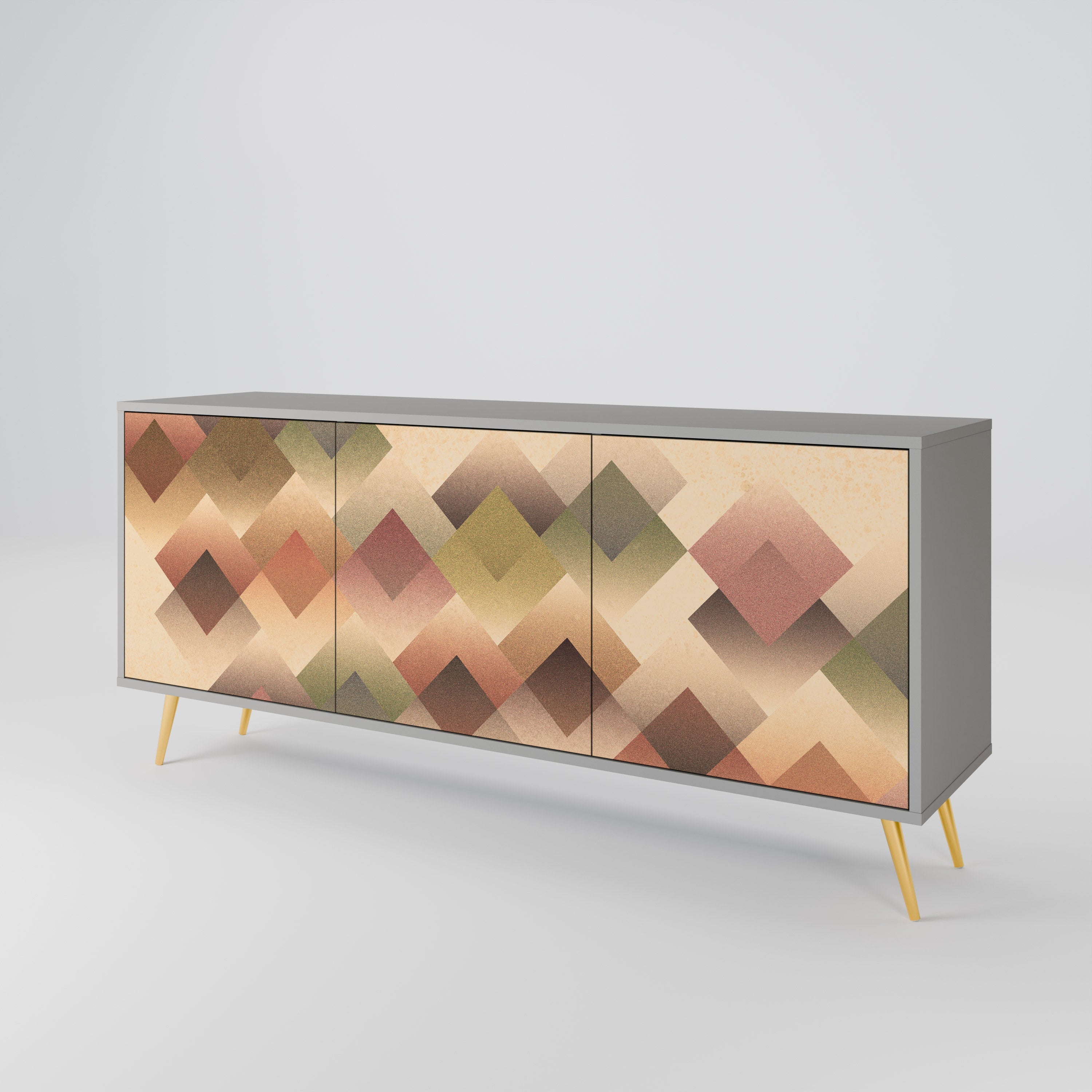 GEOMETRIC FUSION Sideboard mit 3 Türen in Grau