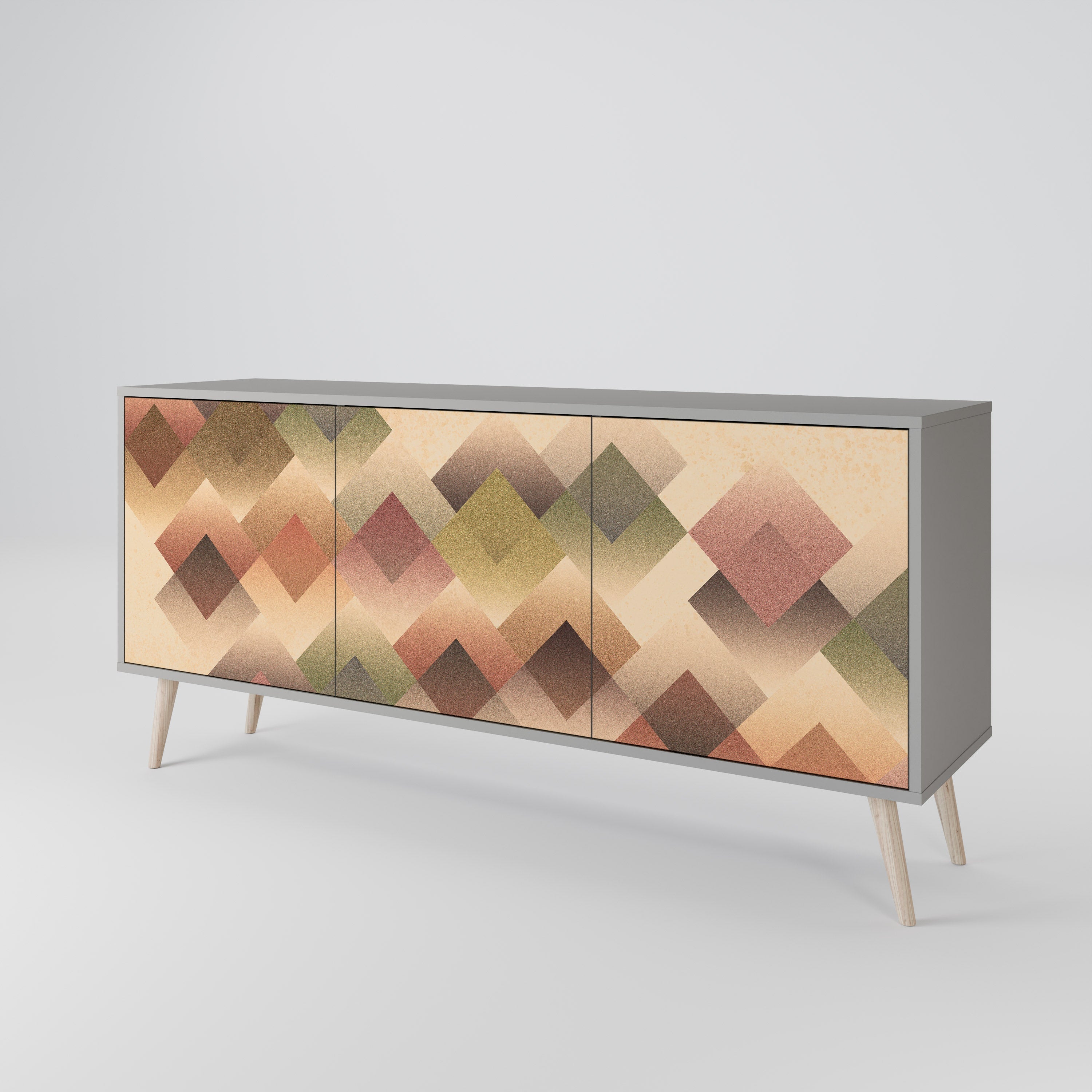 GEOMETRIC FUSION Sideboard mit 3 Türen in Grau