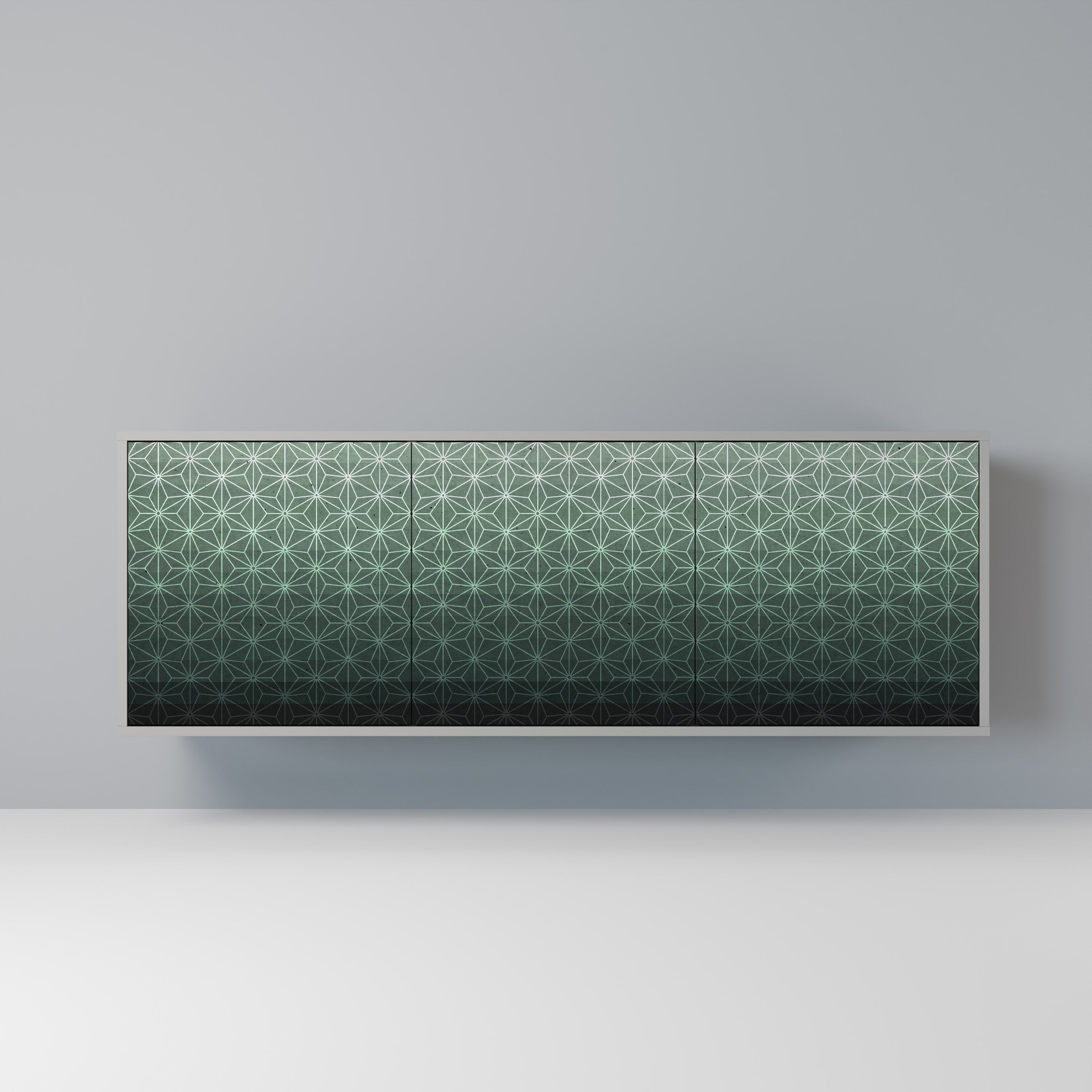ORNAMENTAL GLIMMER Sideboard mit 3 Türen in Grau