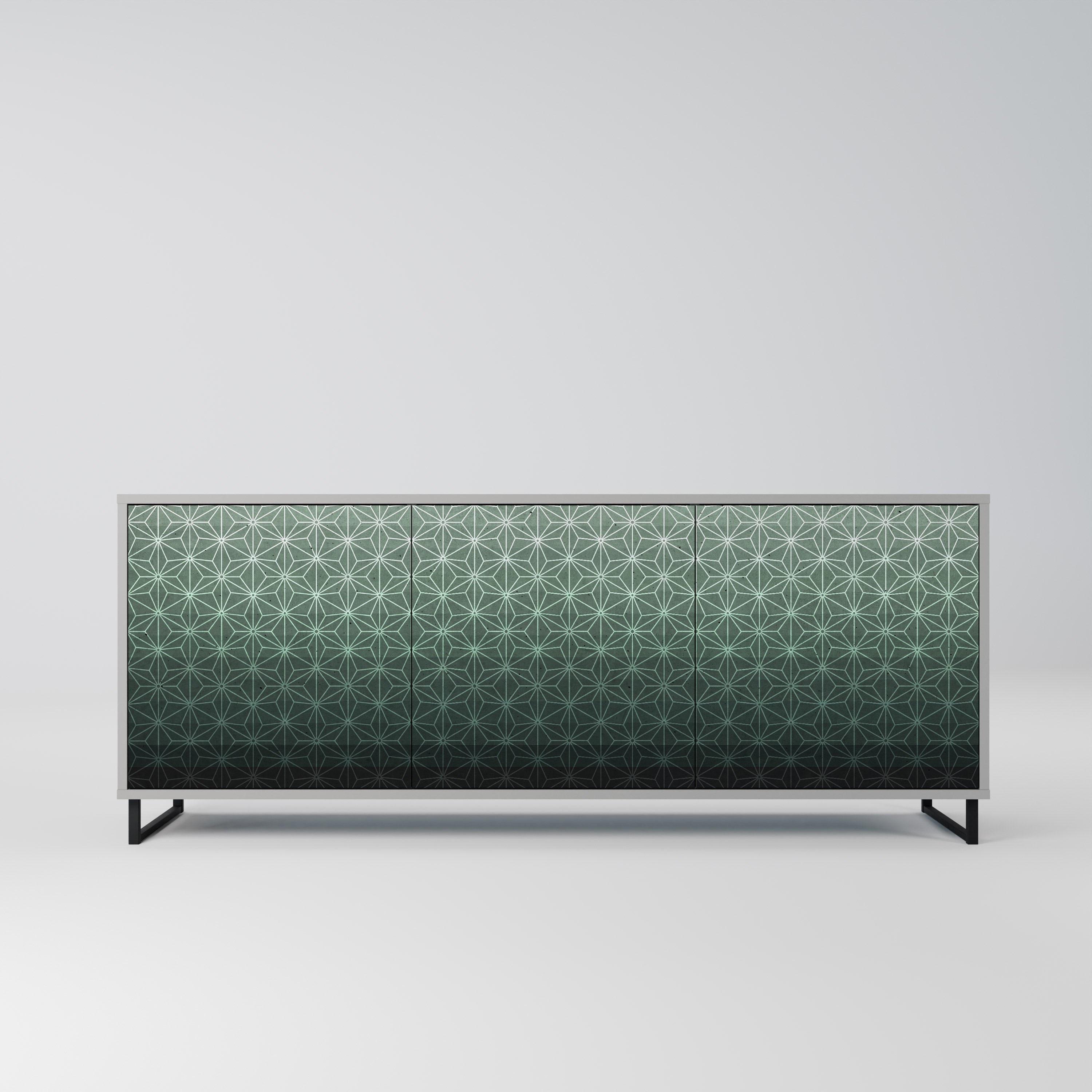 ORNAMENTAL GLIMMER Sideboard mit 3 Türen in Grau