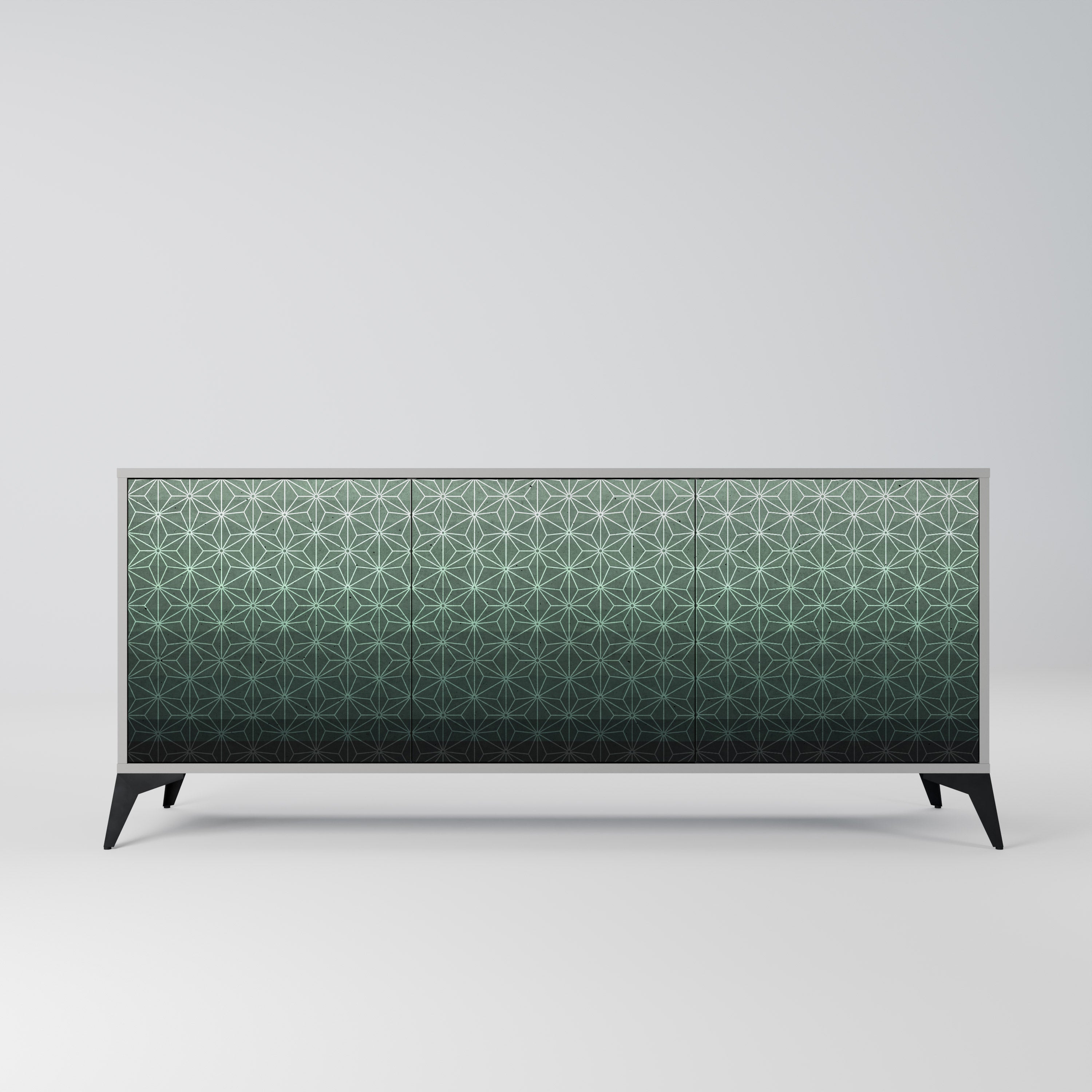ORNAMENTAL GLIMMER Sideboard mit 3 Türen in Grau