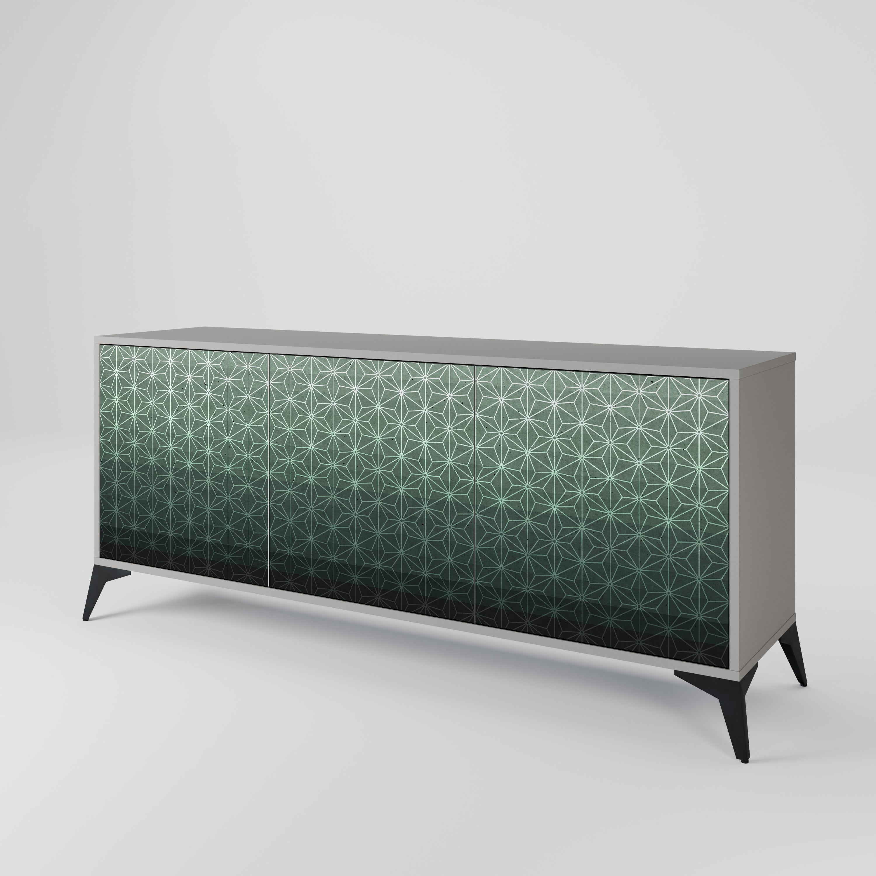 ORNAMENTAL GLIMMER Sideboard mit 3 Türen in Grau