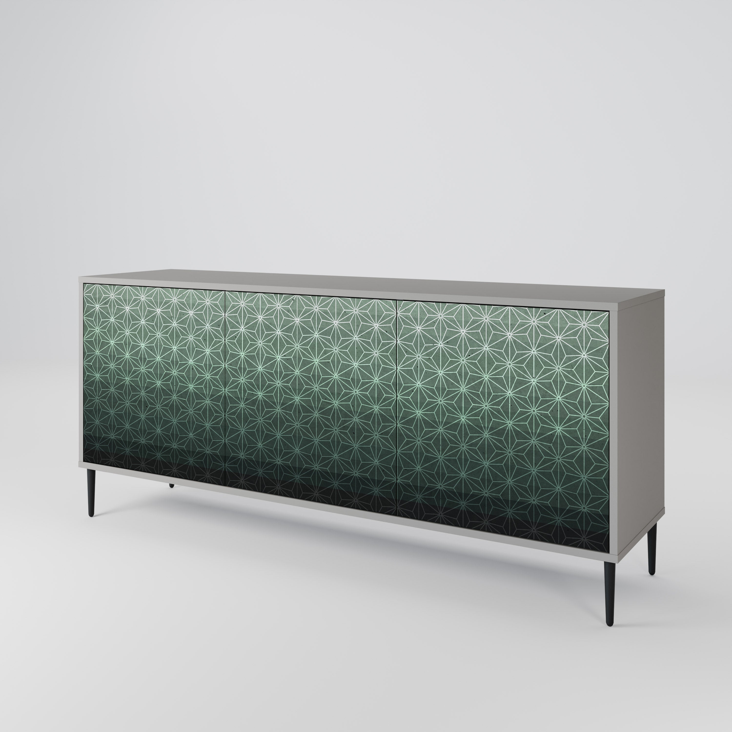 ORNAMENTAL GLIMMER Sideboard mit 3 Türen in Grau
