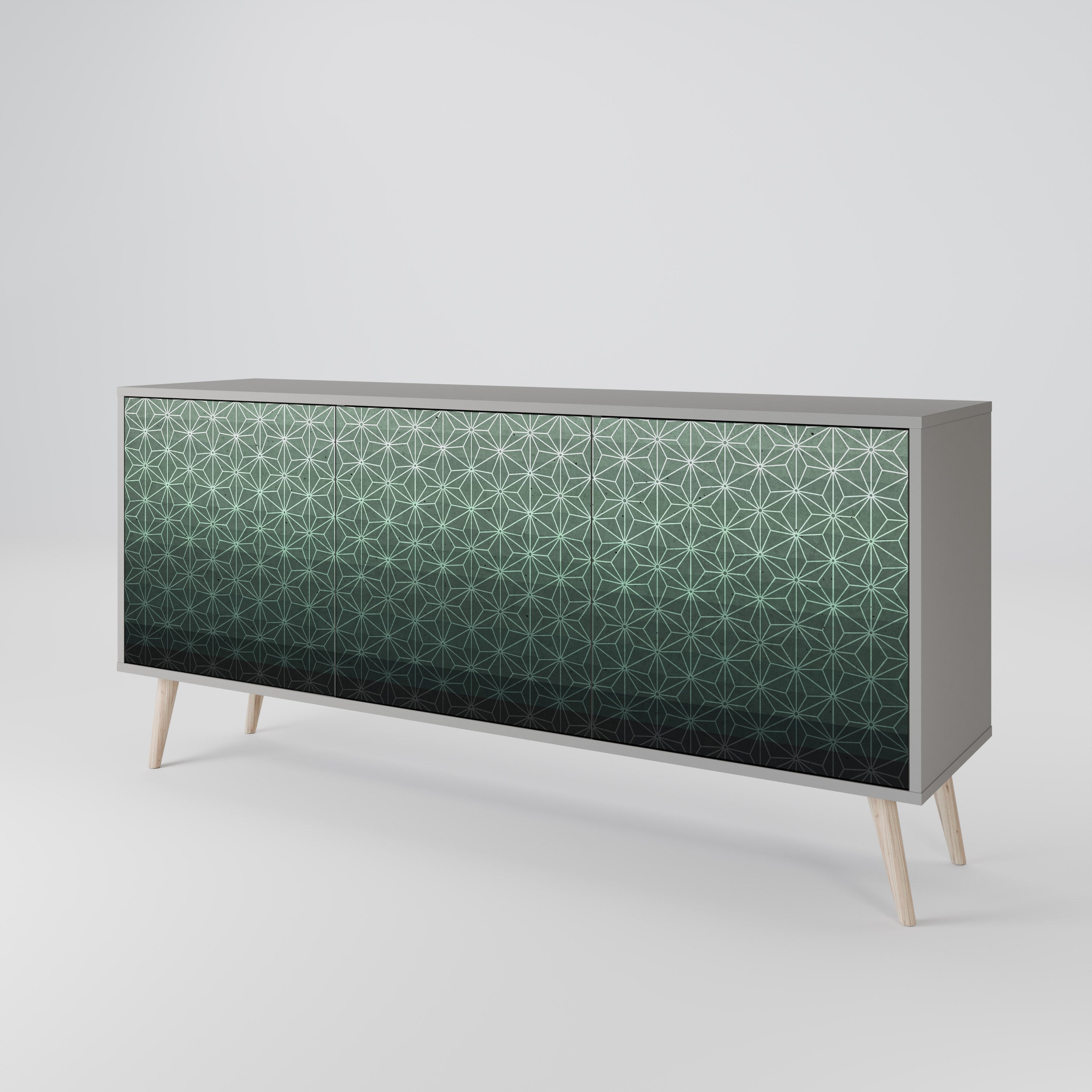 ORNAMENTAL GLIMMER Sideboard mit 3 Türen in Grau