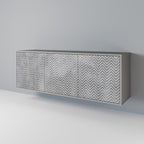 CONCRETE ZIG ZAG Sideboard mit 3 Türen in Grau