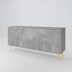 CONCRETE ZIG ZAG Sideboard mit 3 Türen in Grau