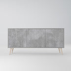 CONCRETE ZIG ZAG Sideboard mit 3 Türen in Grau