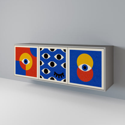 GEOMETRIC EYES 3-türiges Sideboard