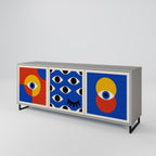 GEOMETRIC EYES Sideboard mit 3 Türen in Grau