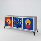 GEOMETRIC EYES Sideboard mit 3 Türen in Grau