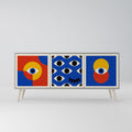 GEOMETRIC EYES Sideboard mit 3 Türen in Grau
