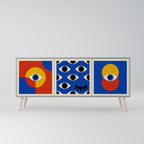 GEOMETRIC EYES Sideboard mit 3 Türen in Grau