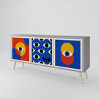 GEOMETRIC EYES Sideboard mit 3 Türen in Grau