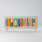 GEOMETRIC SHINE Sideboard mit 3 Türen in Grau