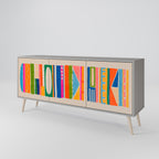 GEOMETRIC SHINE Sideboard mit 3 Türen in Grau